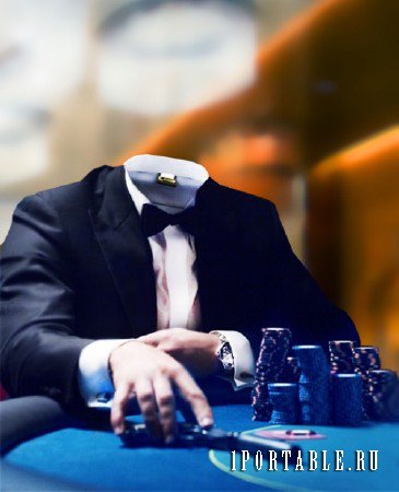 Фотошаблон для парней - В покерном зале