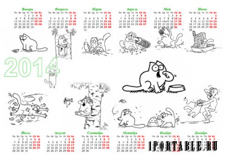 Календарь - Веселая кошка Саймона 