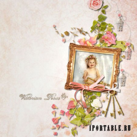Нежный цветочный скрап-комплект - Викторианская роза 