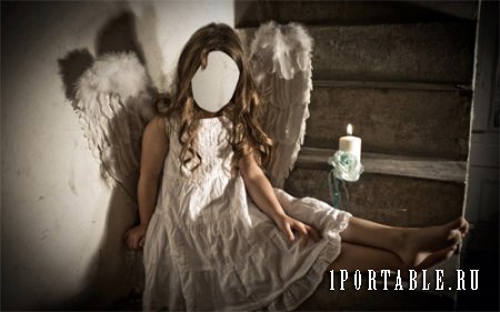  Шаблон для фото - Девочка в костюме ангела 