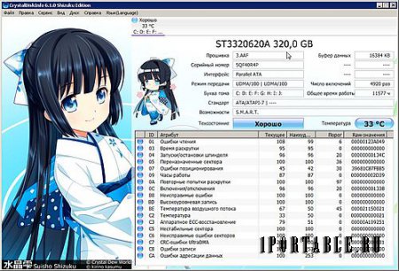 CrystalDiskInfo 6.1.0 Shizuku Edition Portable - мониторинг и прогнозирование отказа жесткого диска 