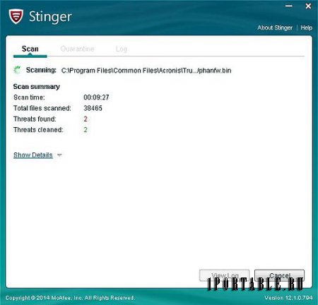 McAfee Labs Stinger 12.1.0.794 Portable - удаление компьютерных вирусов