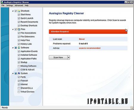 Auslogics Registry Cleaner 3.5.1.0 Eng Portable - очистка системного реестра