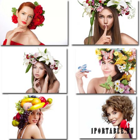  Фоны для фото - 12 девушек с цветами 