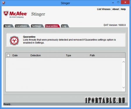 McAfee AVERT Stinger 12.1.0.830 Eng Portable - поиск и удаление вирусов