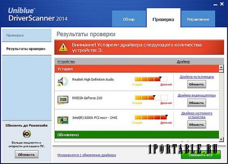 Uniblue DriverScanner 2014 4.0.12.4 Portable - безопасное обновление драйверов системы