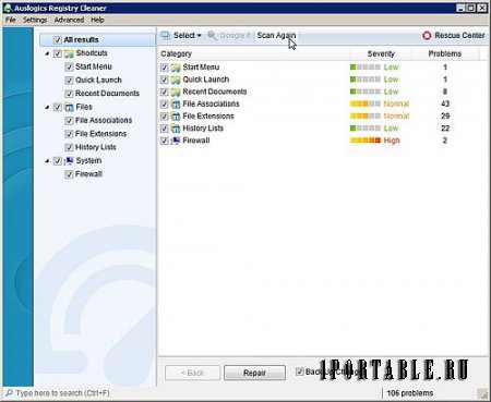 Auslogics Registry Cleaner 3.5.3.0 Eng Portable - очистка системного реестра 