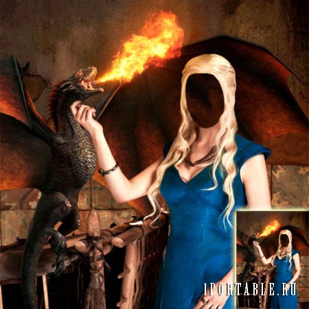  Шаблон для Photoshop - Огнедышащий драконом 