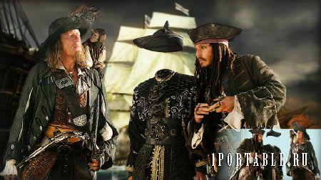 Многослойный фотокостюм для фотошоп - Пираты в порту