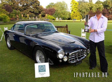  Шаблон для фотомонтажа - Старенький автомобиль Maserati 