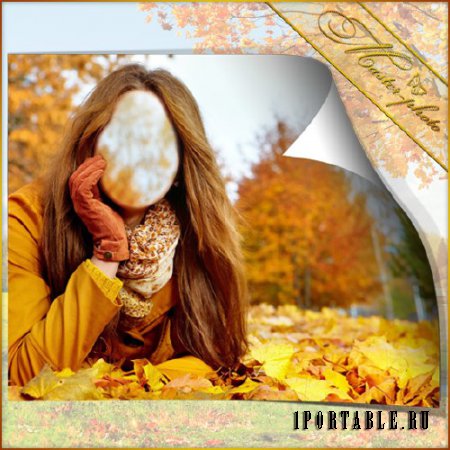 Шаблон женский для фотошопа PSD - Теплая осень