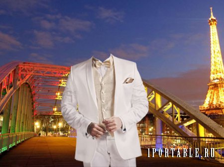  Шаблон мужской - Белоснежный белый костюм 