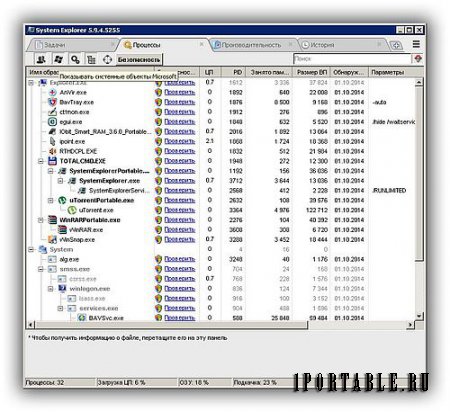 System Explorer 5.9.4.5255 Portable by PortableApps - расширенное управление запущенными задачами, процессами