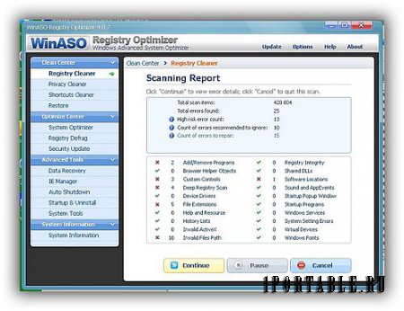 WinASO Registry Optimizer 4.8.7 En Portable - очистка системного реестра