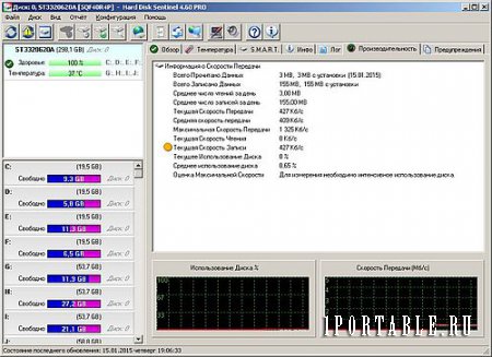 Hard Disk Sentinel Pro 4.50.9 Portable - контроль состояния и мониторинг параметров жесткого диска