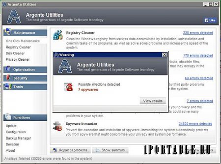 Argente Utilities 1.0.6.5 En Portable - оптимизации и ускорение работы компьютера