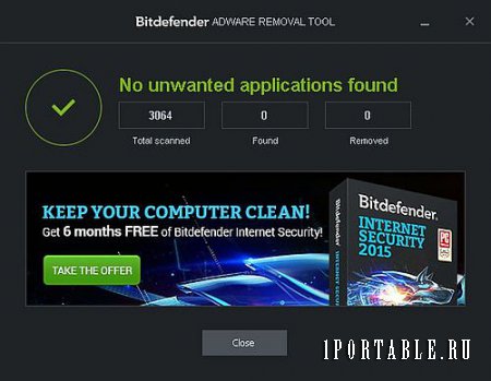 Bitdefender Adware Removal Tool 1.1.3.1612 Portable - удаление теневых, потенциально-нежелательных, шпионских программ и рекламных модулей