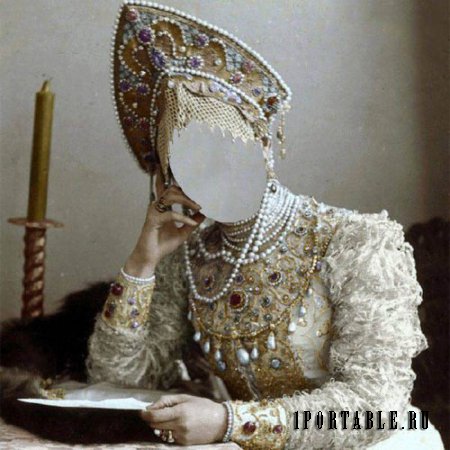  Шаблон для фотомонтажа - Княгиня русская в наряде 