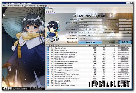CrystalDiskInfo 6.3.2 Full Shizuku Edition Portable - мониторинг и прогнозирование отказа жесткого диска
