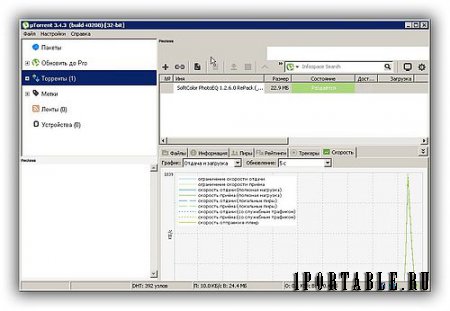 µTorrent 3.4.3.40208 Portable by PortableApps - загрузка торрент-файлов из сети Интернет