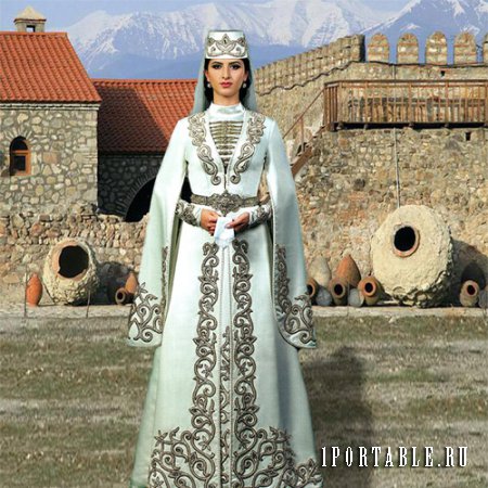 Шаблон  женский – Грузинский национальный костюм
