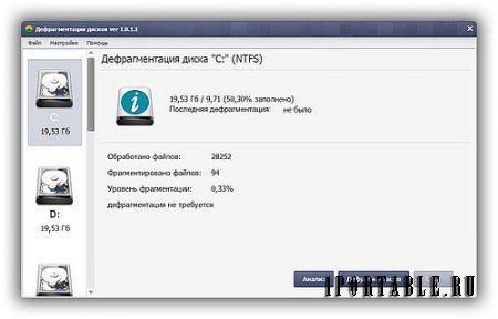 Windows Defrag 1.0.1.1 Rus Portable - быстрый дефрагментатор жесткого диска