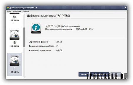 Windows Defrag 1.0.1.1 Rus Portable - быстрый дефрагментатор жесткого диска