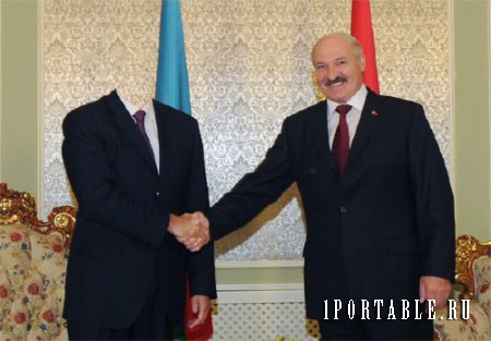  Шаблон для фотошопа - На встрече с Лукашенко 