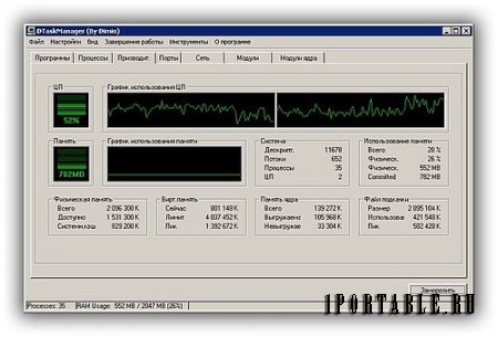DTaskManager 1.54 Portable - управление приложениями, процессами, модулями