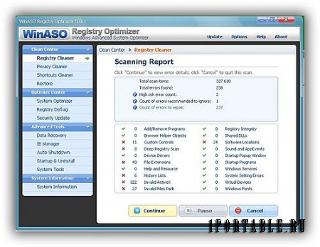 WinASO Registry Optimizer 5.0.1 En Portable - очистка системного реестра