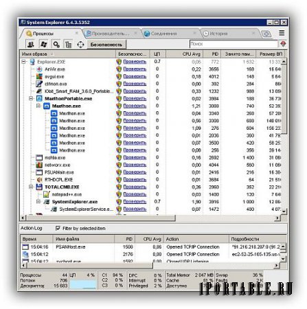 System Explorer 6.4.3.5352 Portable - расширенное управление запущенными задачами, процессами