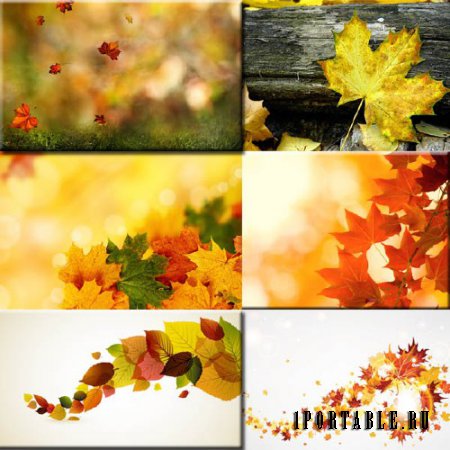  Клипарт растровый - Осенний листопад 