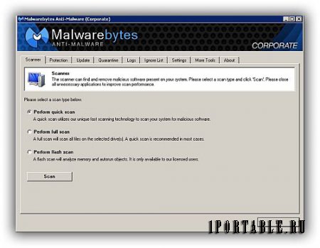 Malwarebytes Anti-Malware (Corporate) 1.80.0.1 Portable by speedzodiac - удаление вредоносных программ