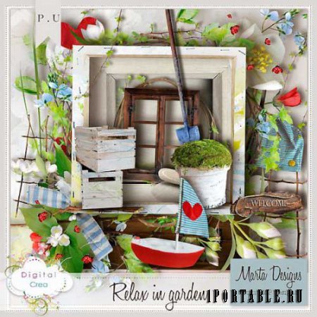 Цветочный скрап-комплект - Отдохни в саду 