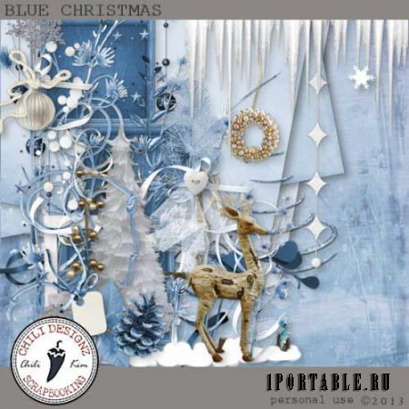 Зимний скрап-набор - Голубое Рождество 