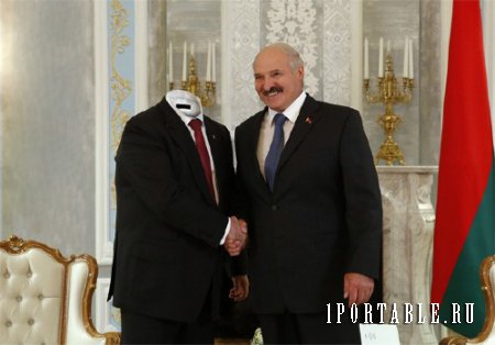  Photoshop шаблон - С Лукашенко на встрече 
