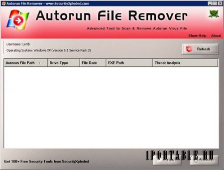 Autorun File Remover 4.0 Portable - удаление Autorun-вирусов