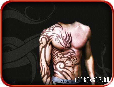 Фотошаблон для фотошоп - Татуировочка на тело