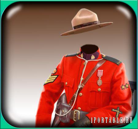 Мужской шаблон для фото - Канадский офицер