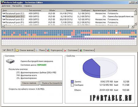 Defraggler Techician Edition 2.20.989 Portable by PortableAppZ - компактный и качественный дефрагментатор файловой системы