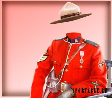 Фотошаблон для фотошоп - Канадский офицер