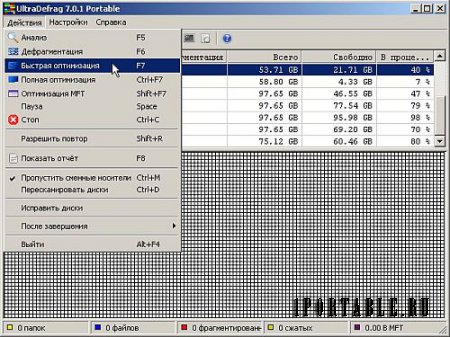 UltraDefrag 7.0.1 Portable by PortableApps [x86] - Дефрагментатор файловой системы 