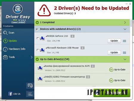 DriverEasy Pro 5.0.3.14912 En Portable - подбор актуальных версий драйверов