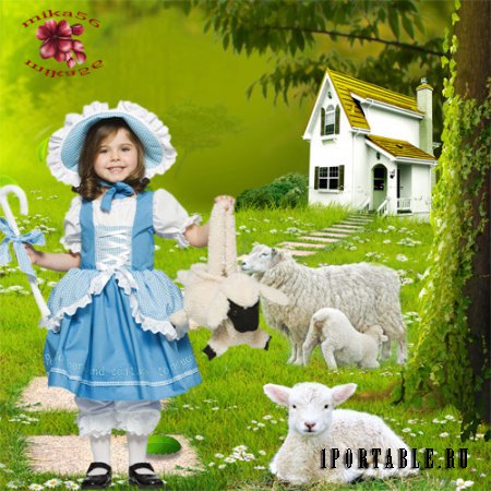 Шаблон  детский - Маленькая пастушка