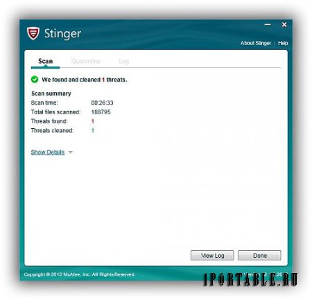 McAfee Labs Stinger 12.1.0.2010 En Portable - удаление компьютерных вирусов