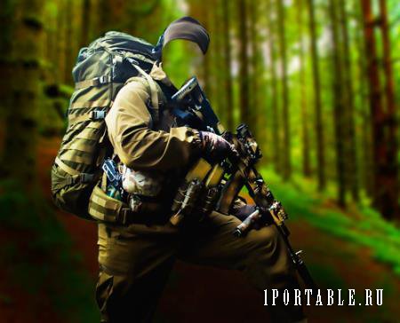 Шаблон для фотошопа - Лесной снайпер