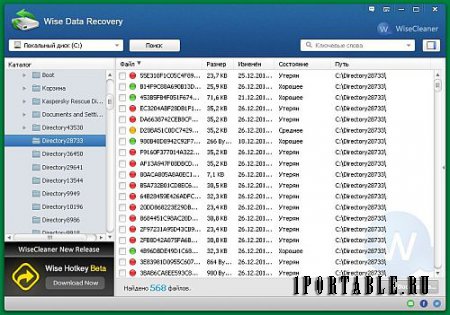 Wise Data Recovery 3.84.201 ML Portable by PortableApps - восстановление случайно удалённых файлов