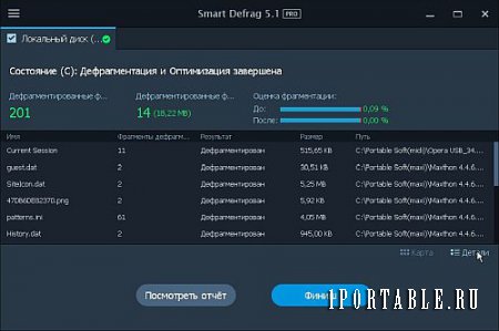 IObit Smart Defrag 5.1.0.787 Pro Portable - безопасный дефрагментатор файловой системы