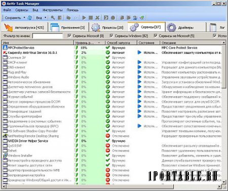 AnVir Task Manager 8.5.0 beta 2 Portable - управление приложениями, процессами, службами