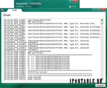 Kaspersky TDSS Killer 3.1.0.11 Rus Portable - удаление вредоносных программ семейства: буткитов, руткитов